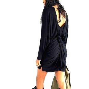 Free People womans Black Mini Dress with Open Back size XS